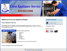 Tablet Screenshot of crestapplianceservice.com